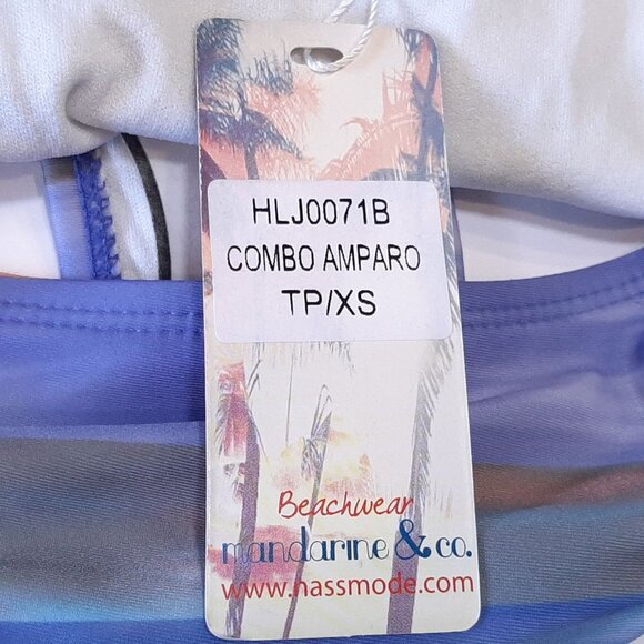 3/$20 NEW Mandarine & Co Tie Side Star Bikini Bottom Swimwear Watercolor Striped - Picture 10 of 11